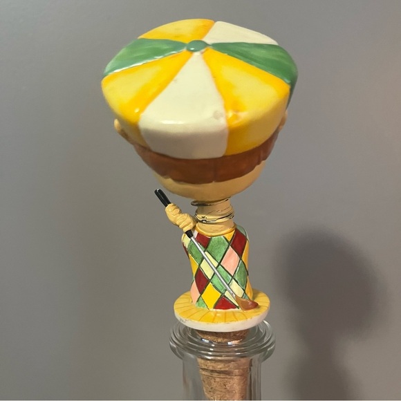 Vintage ceramic golfer bottle stopper with a bobblehead design. - Picture 7 of 7